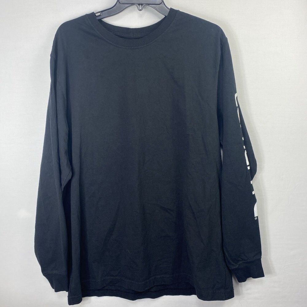 Carhartt Mens Size Large Loose Fit Heavyweight Logo Sleeve Black